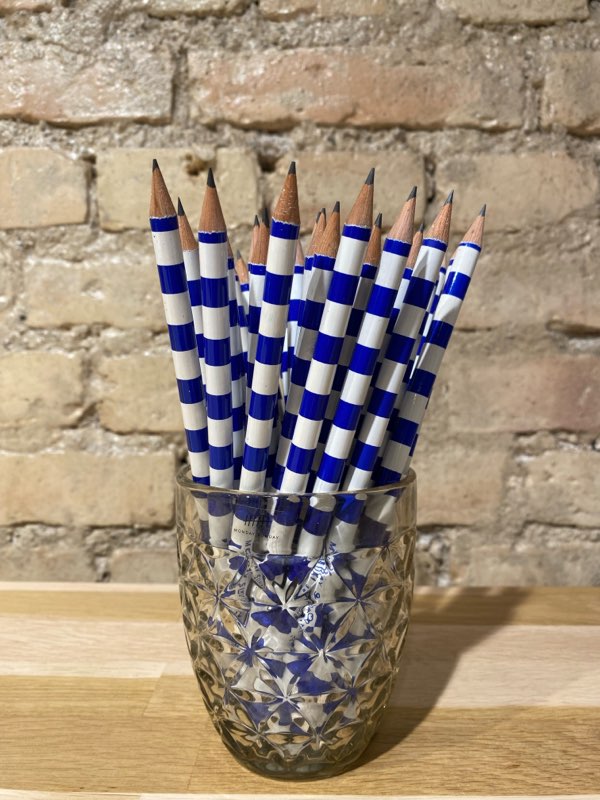Monday Sunday Pencil - Stripes Pens & Pencils Blue/White 451